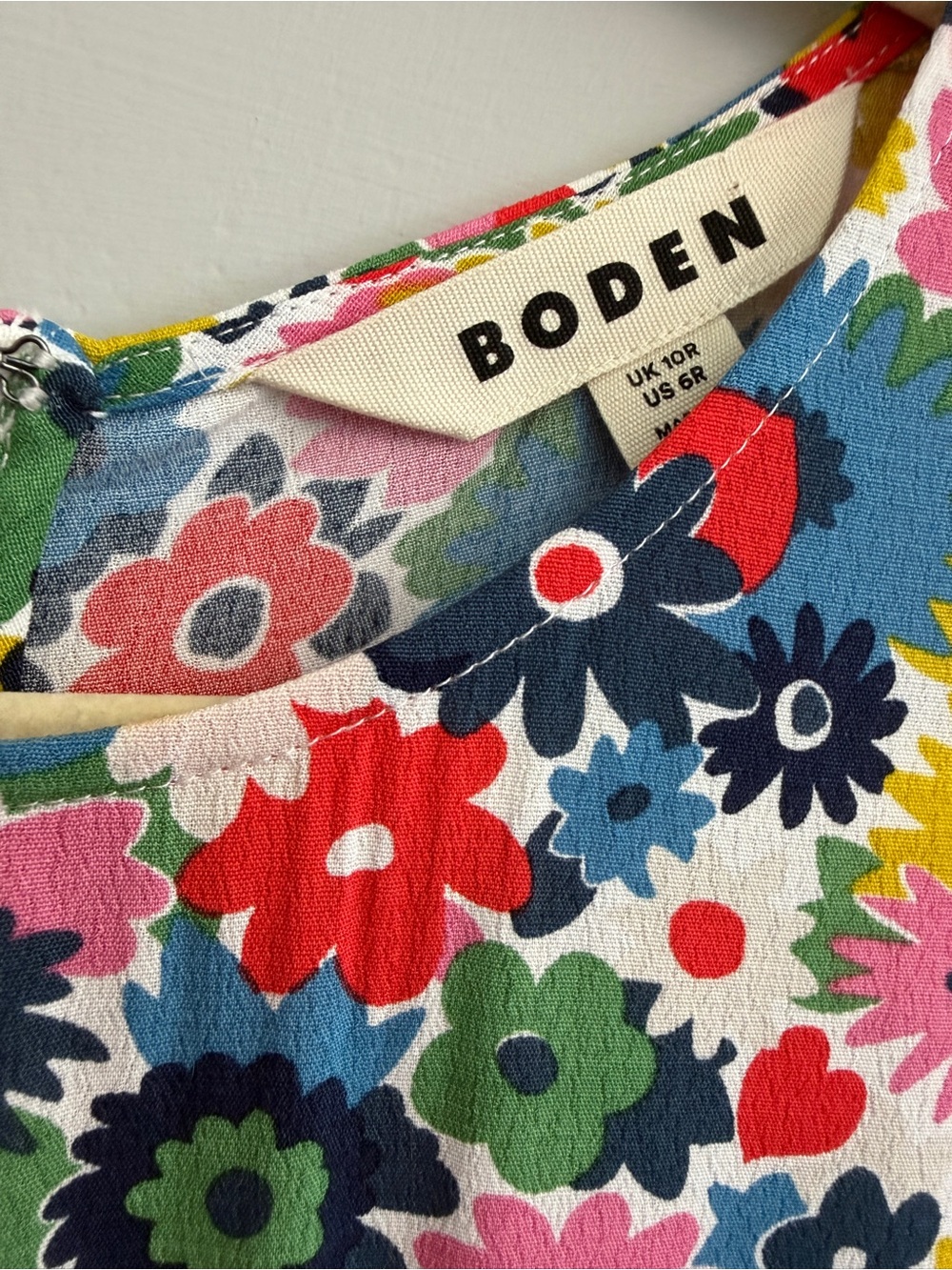 Boden Corinne Midi Dress Floral Puff Sleeve Multi Color, Size 6 - Picture 4 of 7